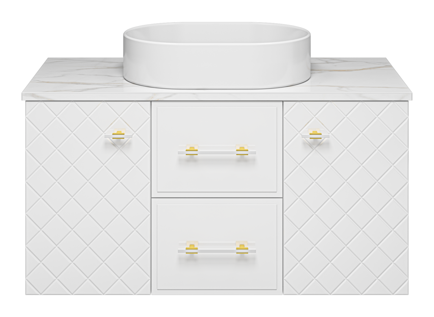 Тумба с раковиной Brevita Shanel 100 подвесная, белый