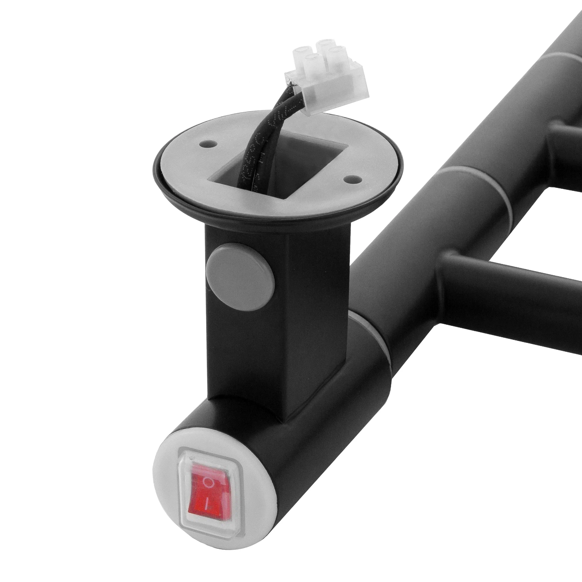 Полотенцесушитель электрический Energy Ergo2 P 650x300 черный матовый, лесенка прямая, узкий, скрытый/наружный монтаж