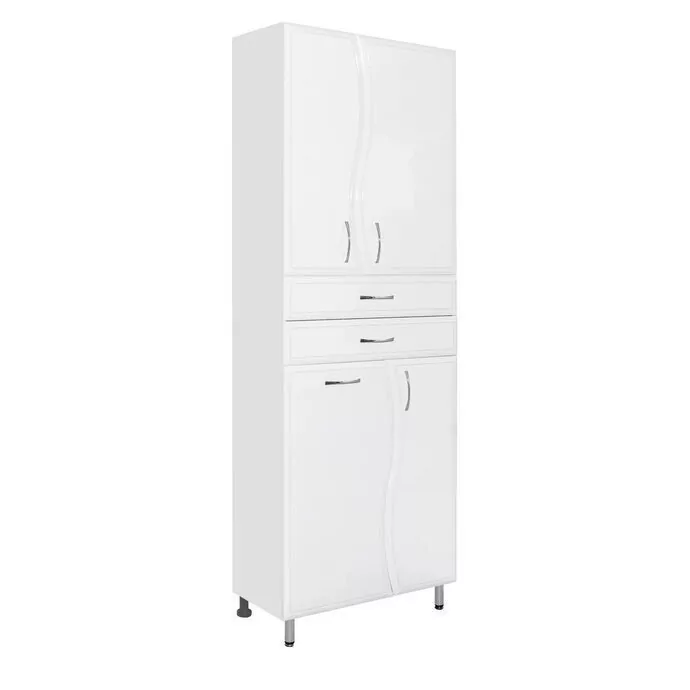 Пенал Style Line Волна 70 напольный с корзиной, белый