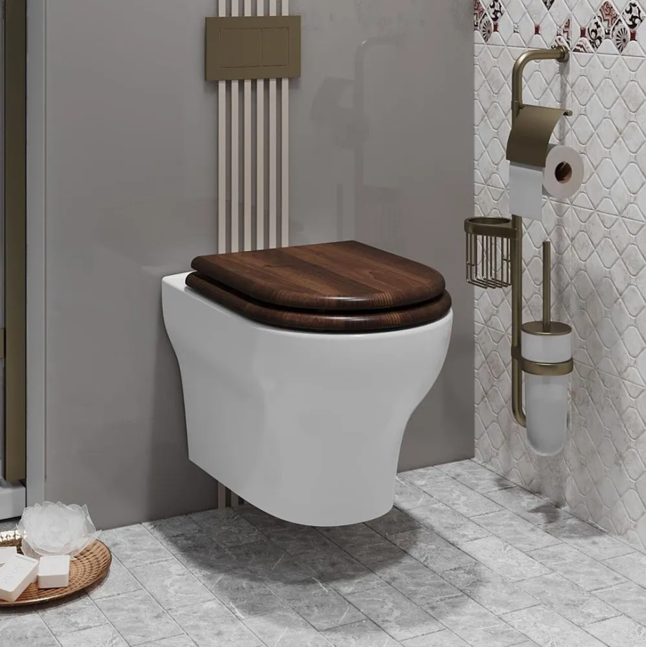 Унитаз подвесной Opadiris Лоренцо OS41712N белый, светлый орех