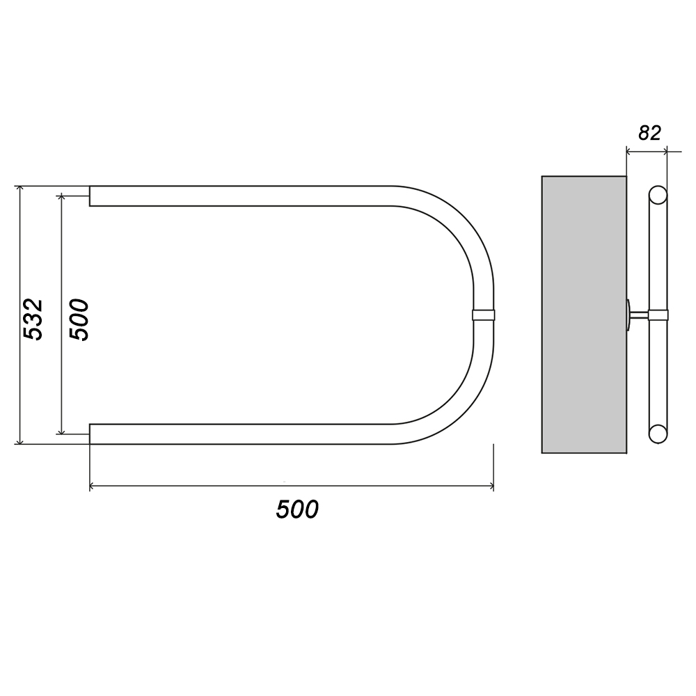 Полотенцесушитель водяной Domoterm П 500х500 Антиток, хром