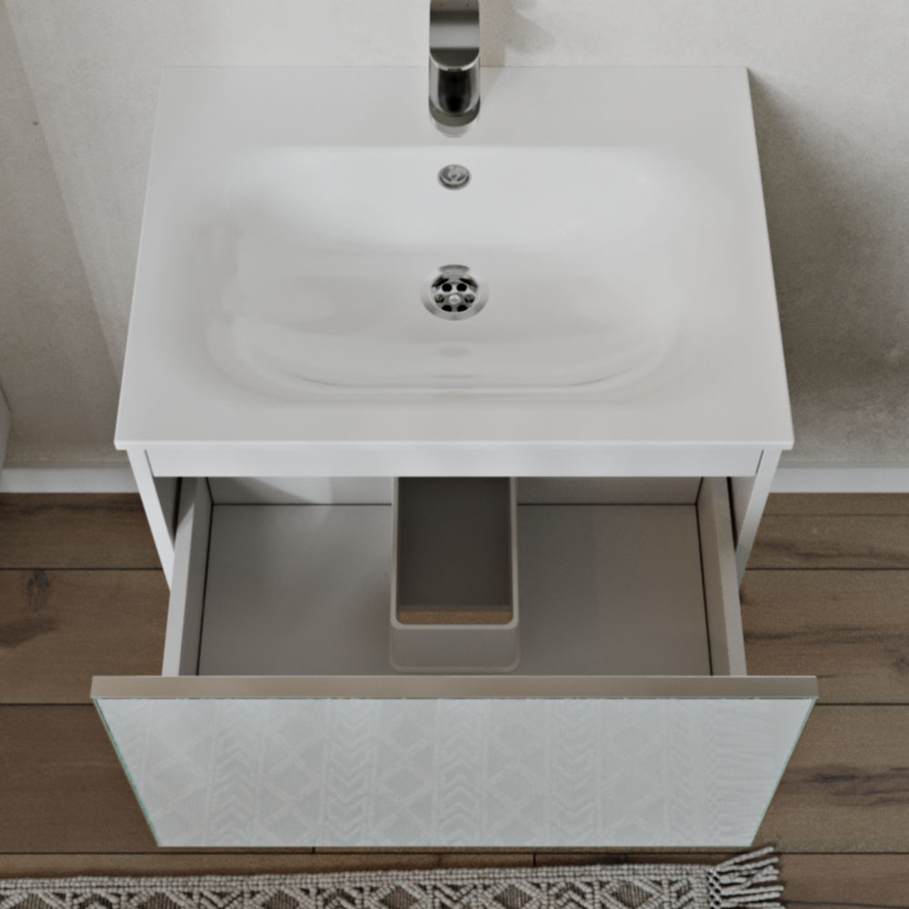 Тумба с раковиной подвесная (60 см) Terminus Vega VEG10601900301OSL, белый