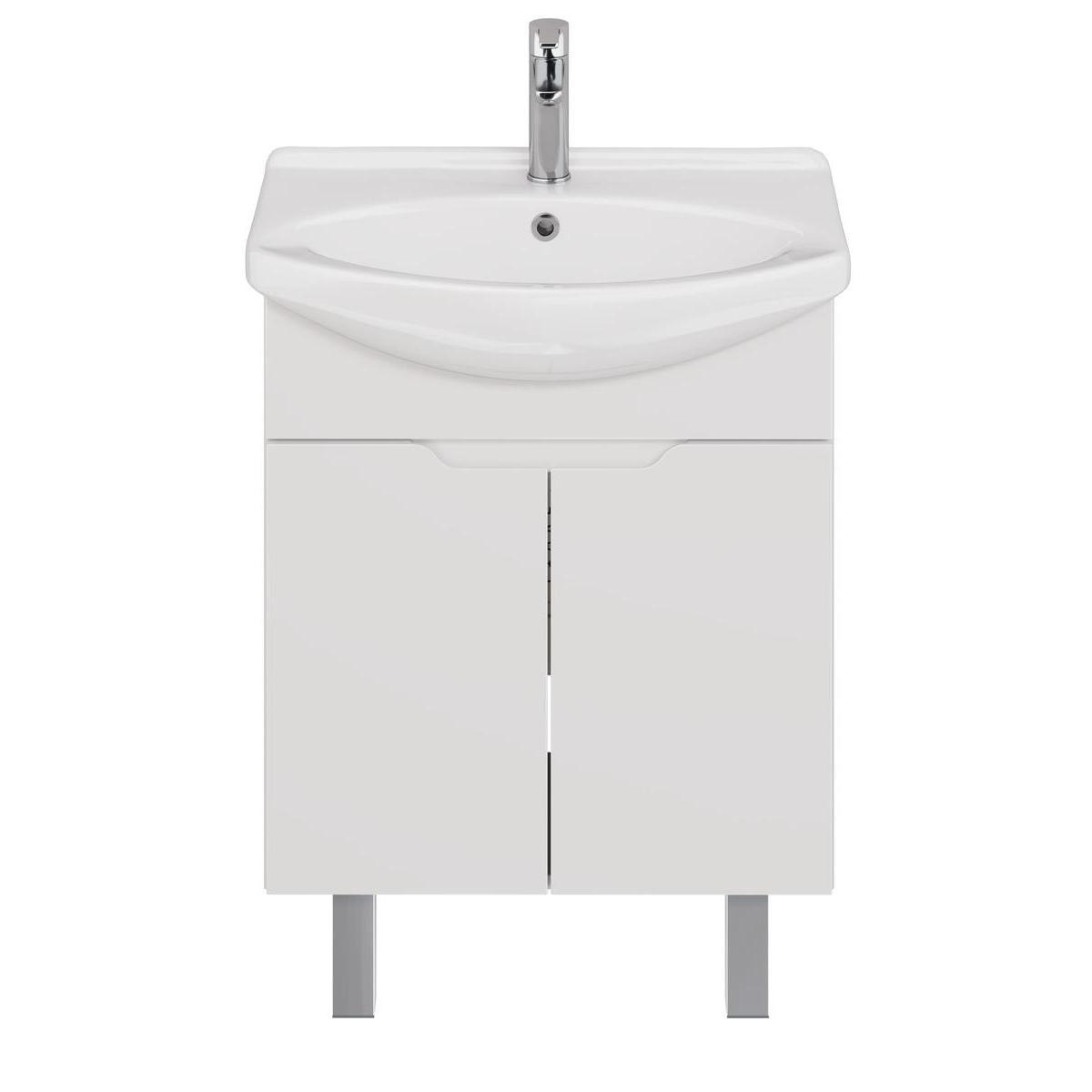 Тумба с раковиной подвесная/напольная Dreja David D 65 см, белый