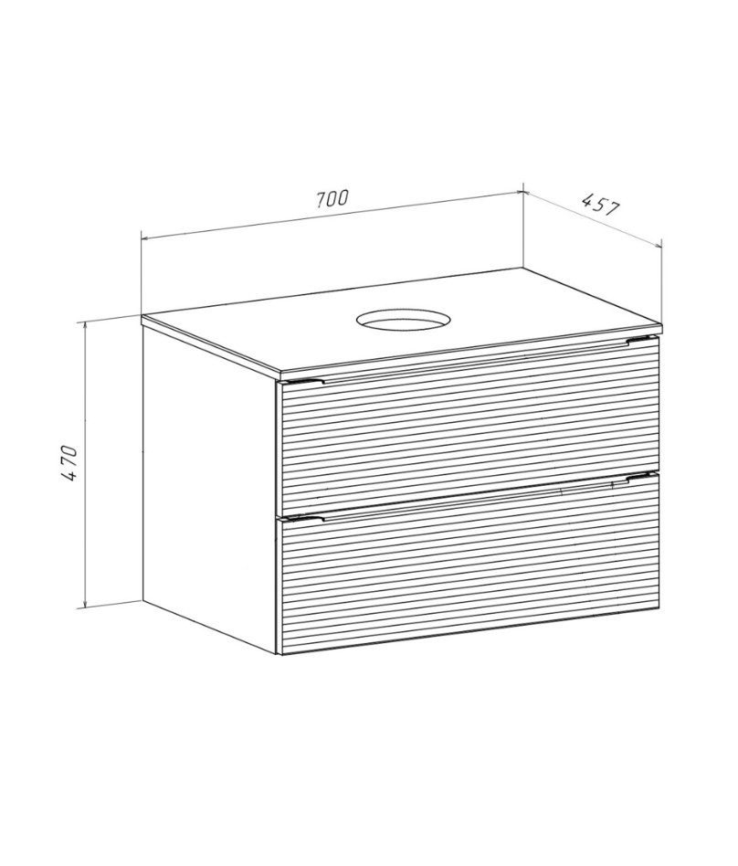 Тумба подвесная Runo Орлеан 70 с раковиной PALLA (D41), белый