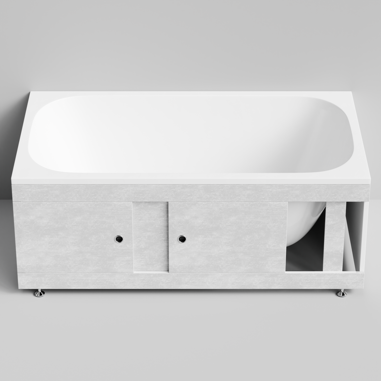 Экран под ванну Vod-ok Купе 150 раздвижной Белый камен