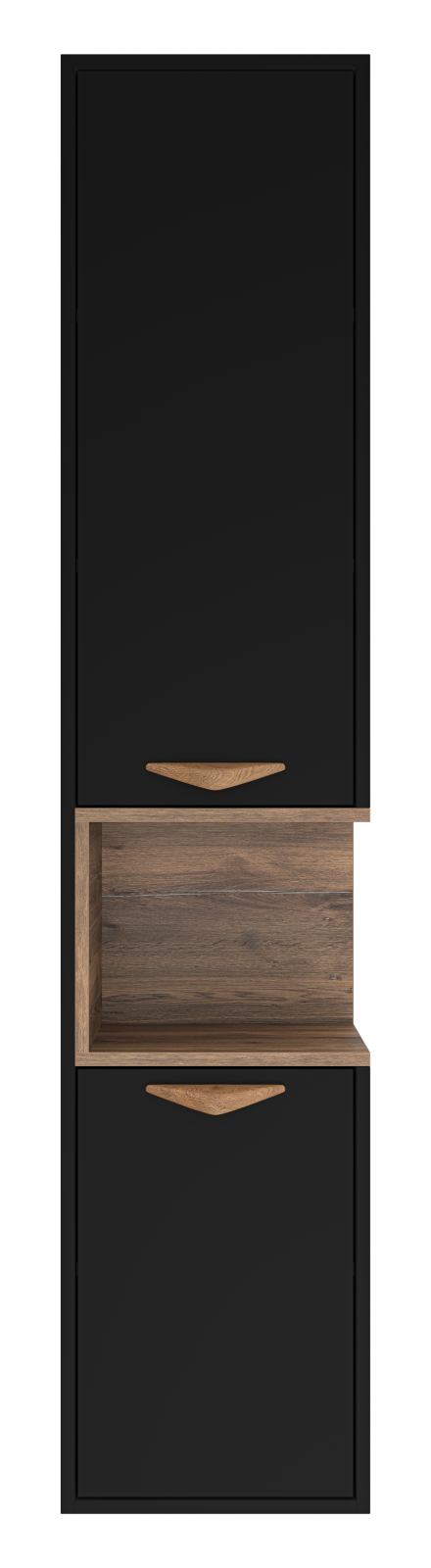 Пенал Brevita Bergen 35 подвесной, L, черный/дуб галифакс олово