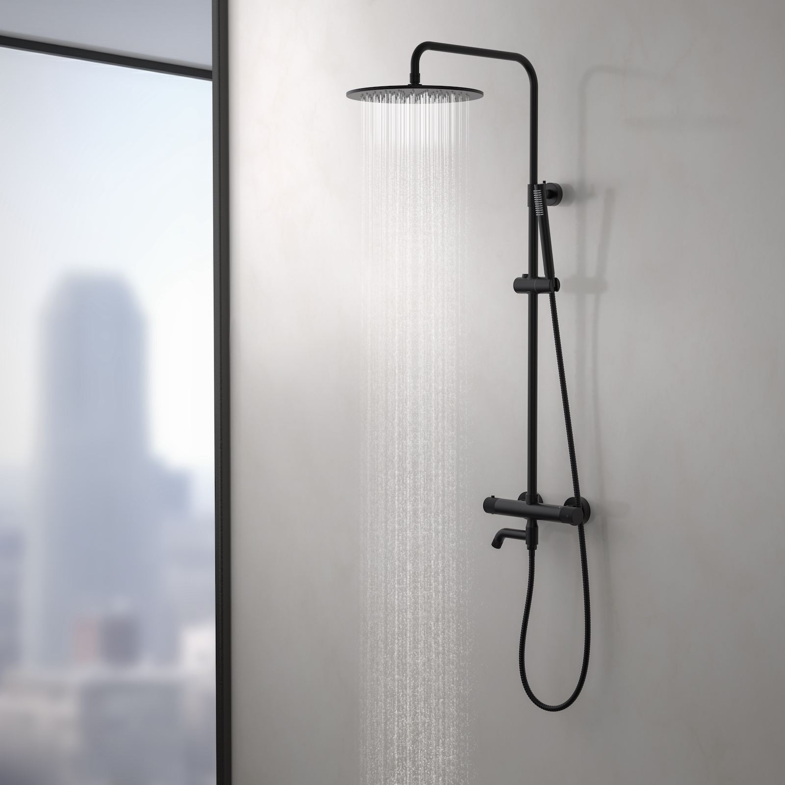 Душевая система с термостатом Timo Saona SX-2380/03 черный