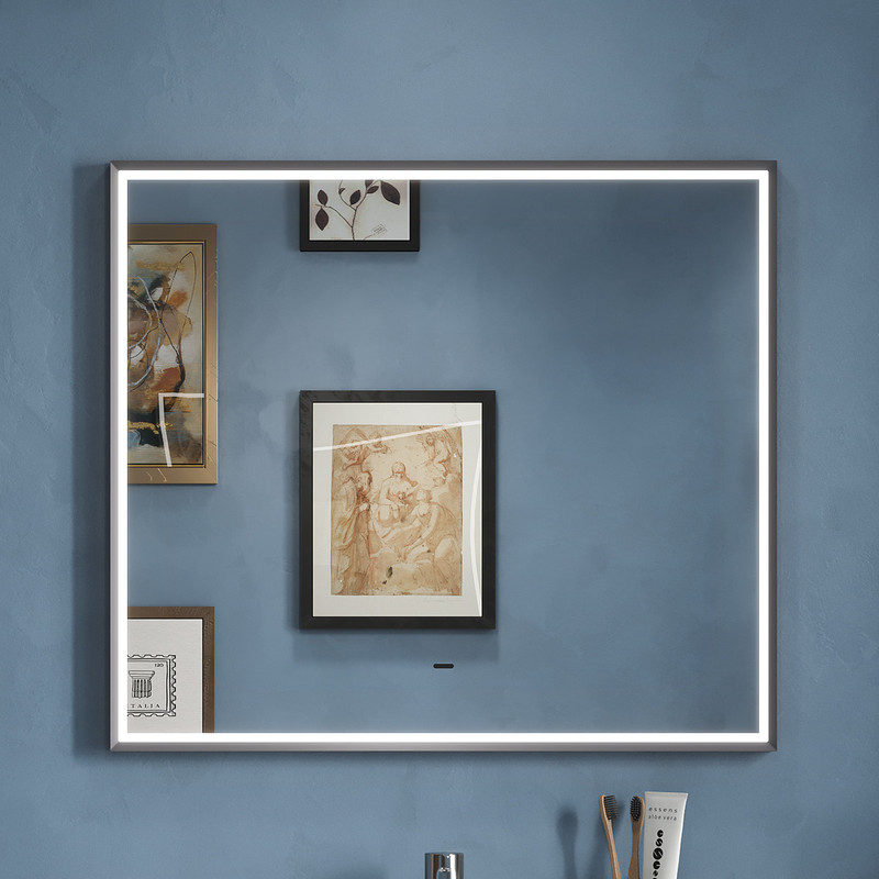 Зеркало EQUIL Mirage LED 80 с подсветкой, серый муар