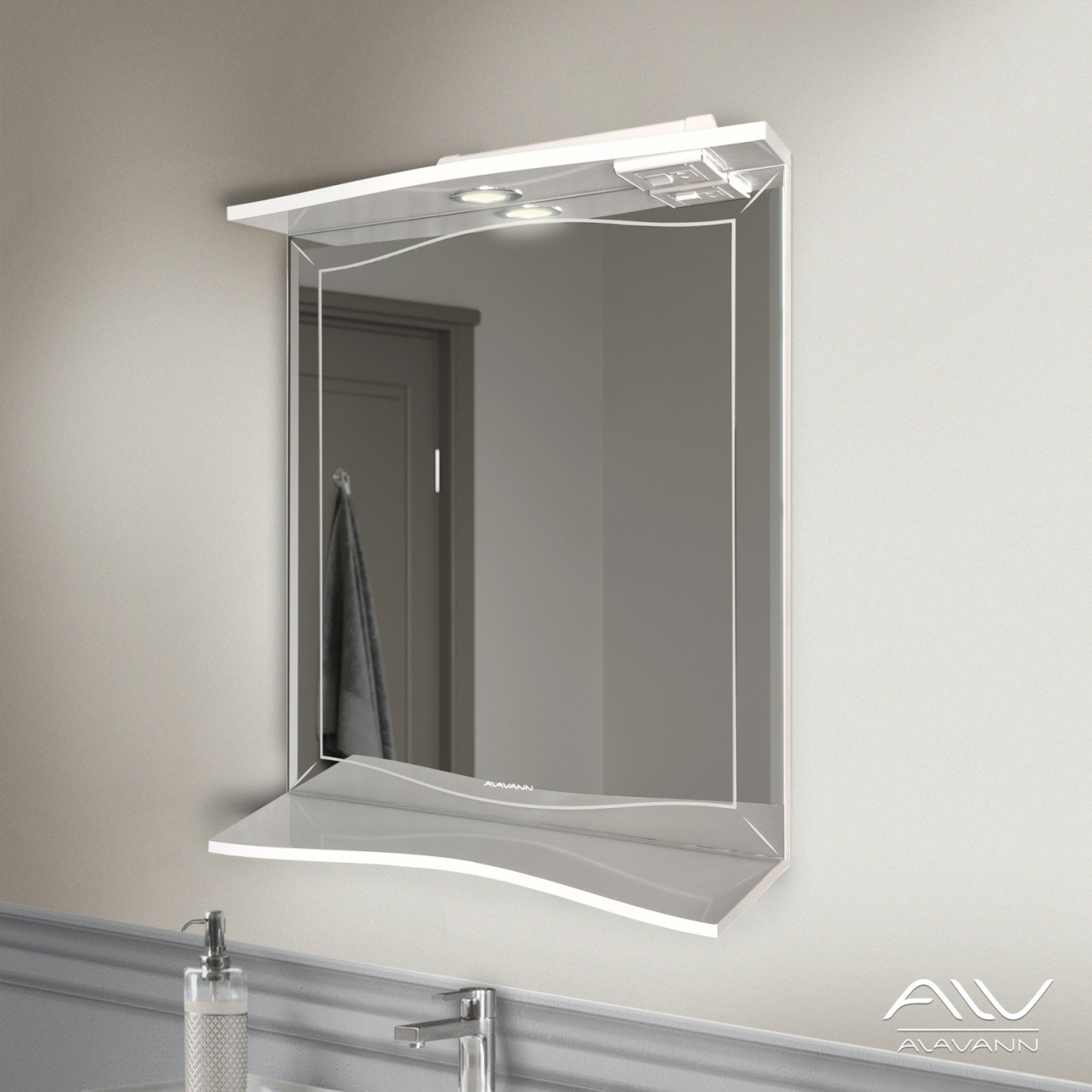 Зеркало Alavann Monaco 60-01 свет, белый