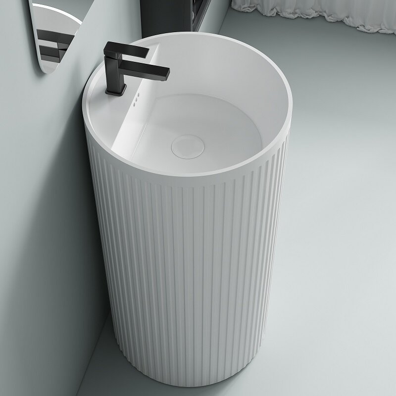 Раковина SantiLine SL-4025 напольная, моноблок, белая