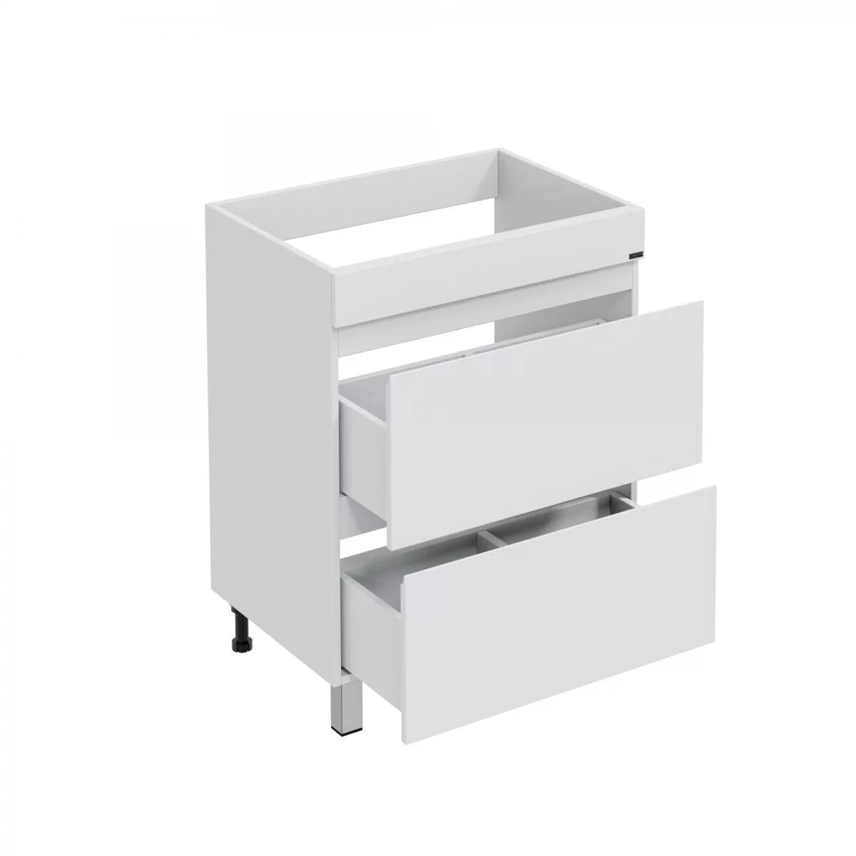 Тумба напольная Санта Марс 68 с раковиной Юпитер 1300 под стиральную машину, 2 ящика, правая, белая