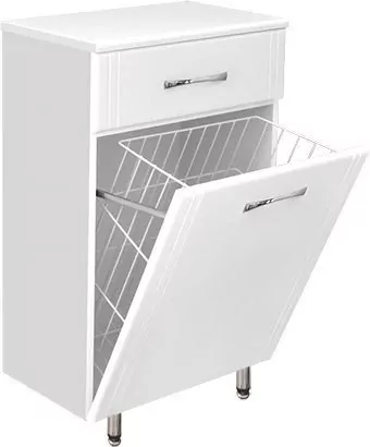 Тумба-комод Style Line Эко Стандарт 60 с корзиной для белья, белая