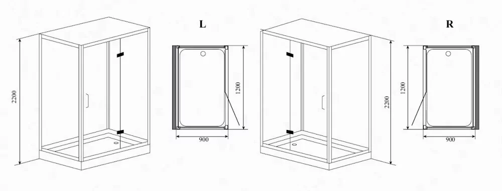 Душевая кабина Timo Puro H-511 R 90x120