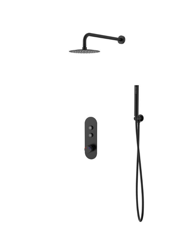 Душевой комплект SantiLine SL-9016MB черный матовый