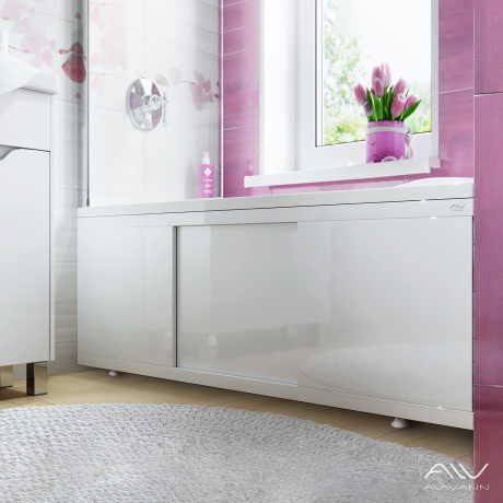 Экран под ванну Alavann Crystal 180 раздвижной белый