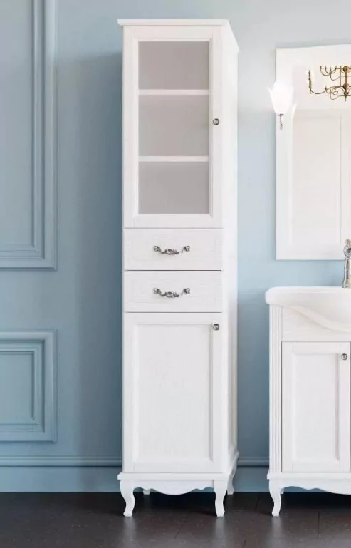 Пенал напольный ValenHouse Эллина 40 L белый, хром