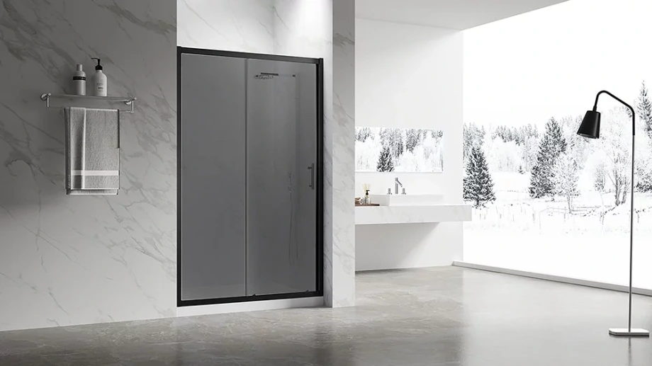 Душевая дверь Veconi Vianno VN-55BT, 1100x1950, Черный, стекло тонированное