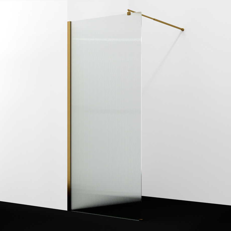 Душевая перегородка Wasserkraft Rur 30W40BG-FL прозрачное стекло, профиль золото матовое