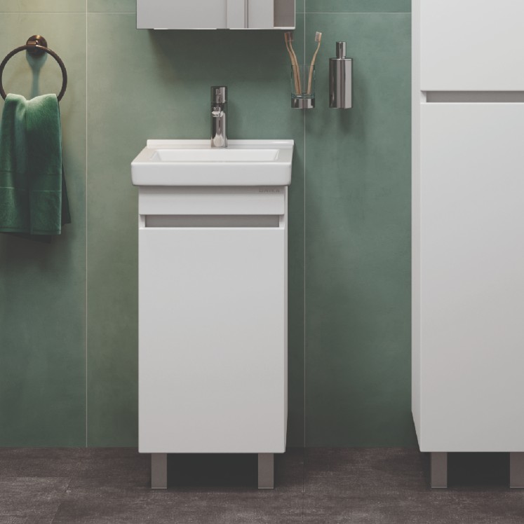 Тумба с раковиной Onika Милтон Квадро 40 напольная, белый, (разборная)