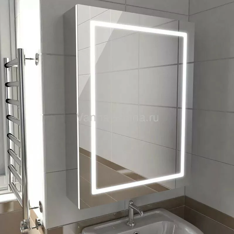 Зеркало-шкаф Emmy Родос 70 L/R свет, белый