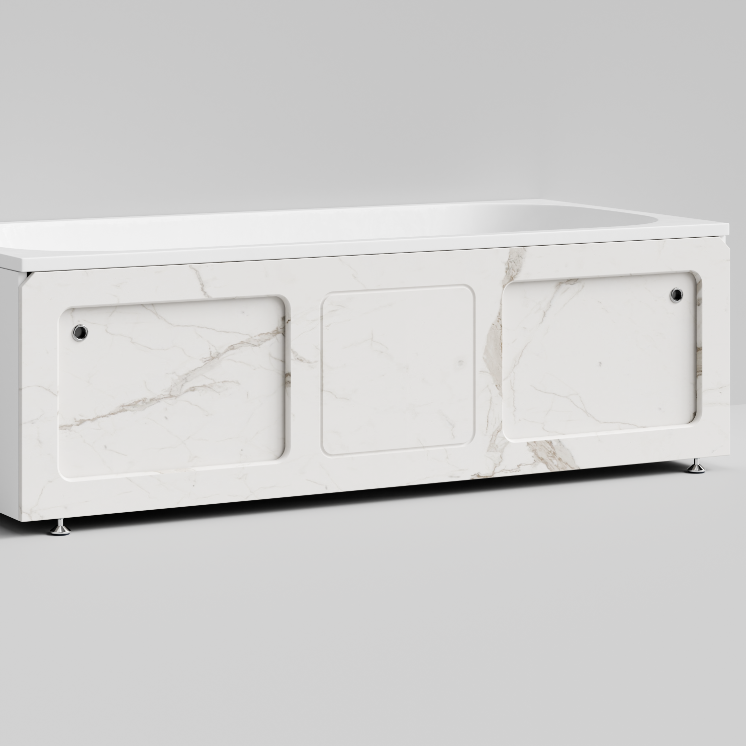 Экран под ванну Vod-ok Хит 180 раздвижной Мрамор Белый натур милк