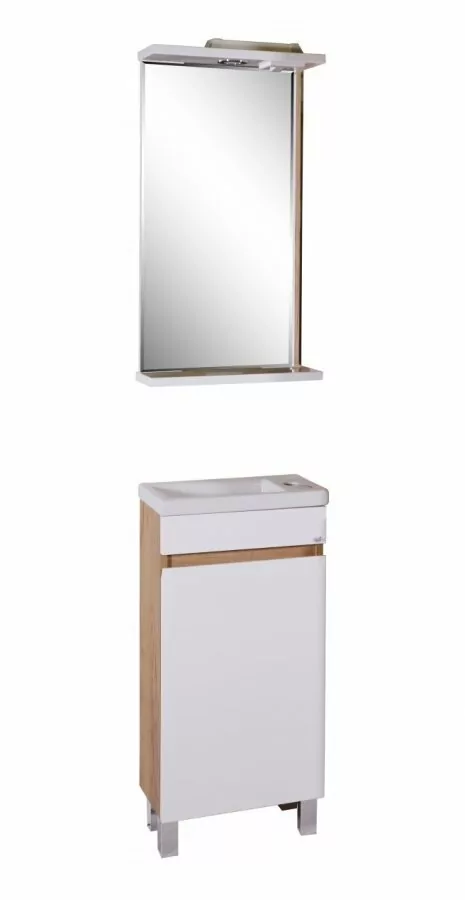 Зеркало Асб-мебель Марко 40 свет, белый/дуб золотой