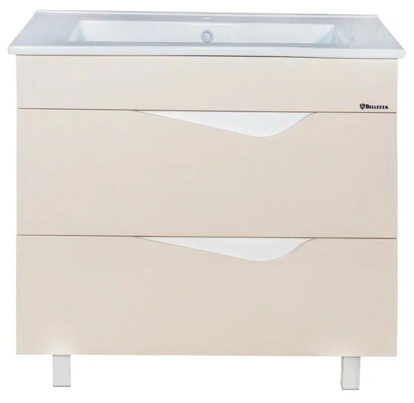 Тумба с раковиной Bellezza Эйфория 85 напольная, бежевая