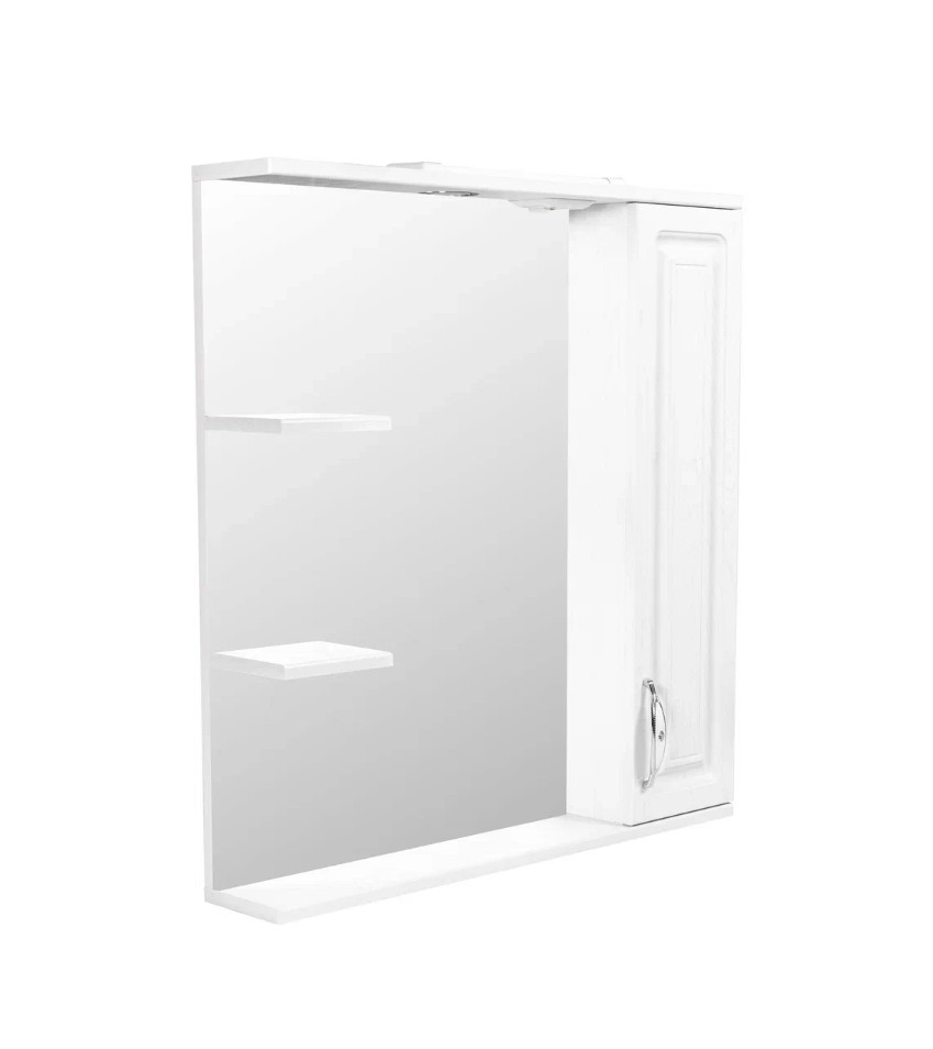 Зеркало-шкаф Stella Polar Кармела 75/С R свет, Люкс белое серебро