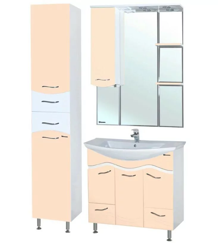 Мебель для ванной Bellezza Мари 85 комплект, напольный, бежевый