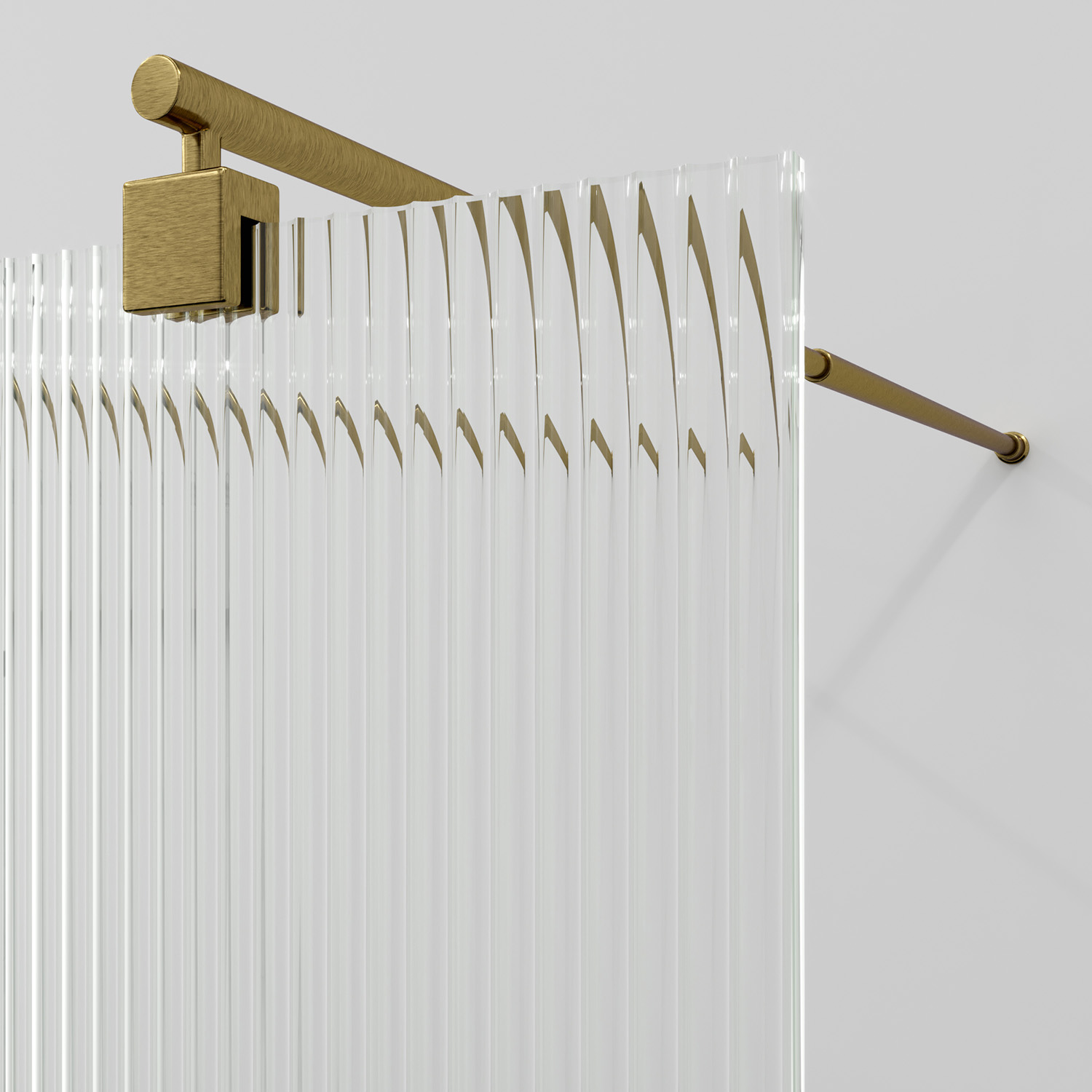 Душевая перегородка WasserKRAFT Vechte 60W44BG-FL матовое золото