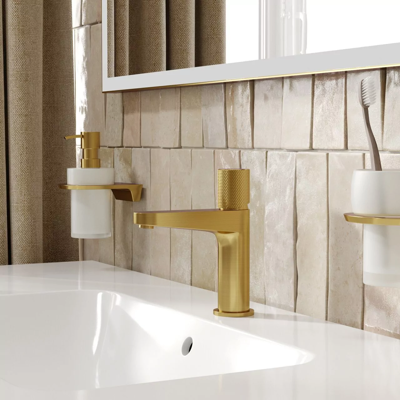 Смеситель для раковины WasserKraft Schunter 8203 матовое золото