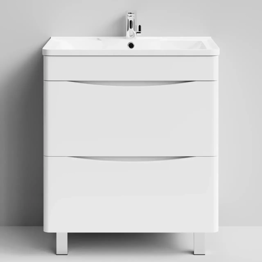 Тумба с раковиной Vod-ok Адель 70 напольная, белая + 13 цветов