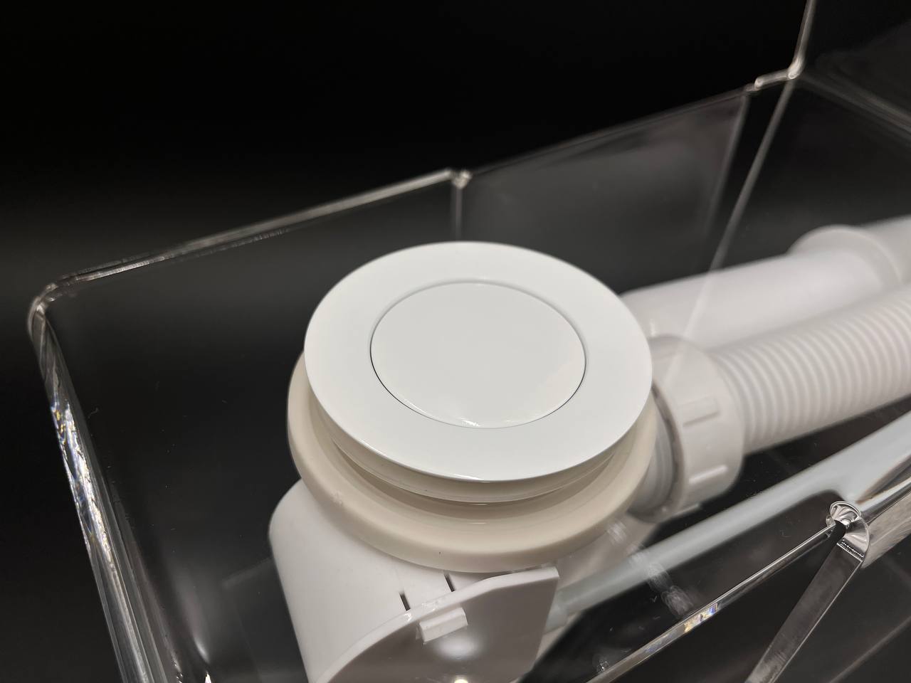 Слив перелив п/автомат Vega V55R 60см WHITE глянец  эко