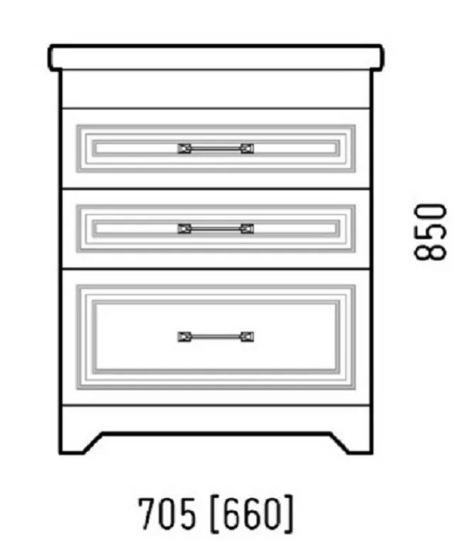 Тумба напольная 3 ящика Corozo Каролина 70 Z3 с раковиной Фостер 70, белая