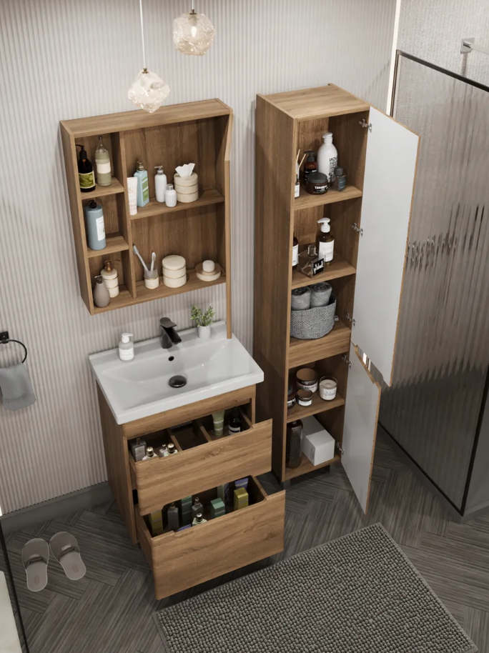 Тумба напольная SanStar Diva 60 с раковиной Фест 60, Gold Craft