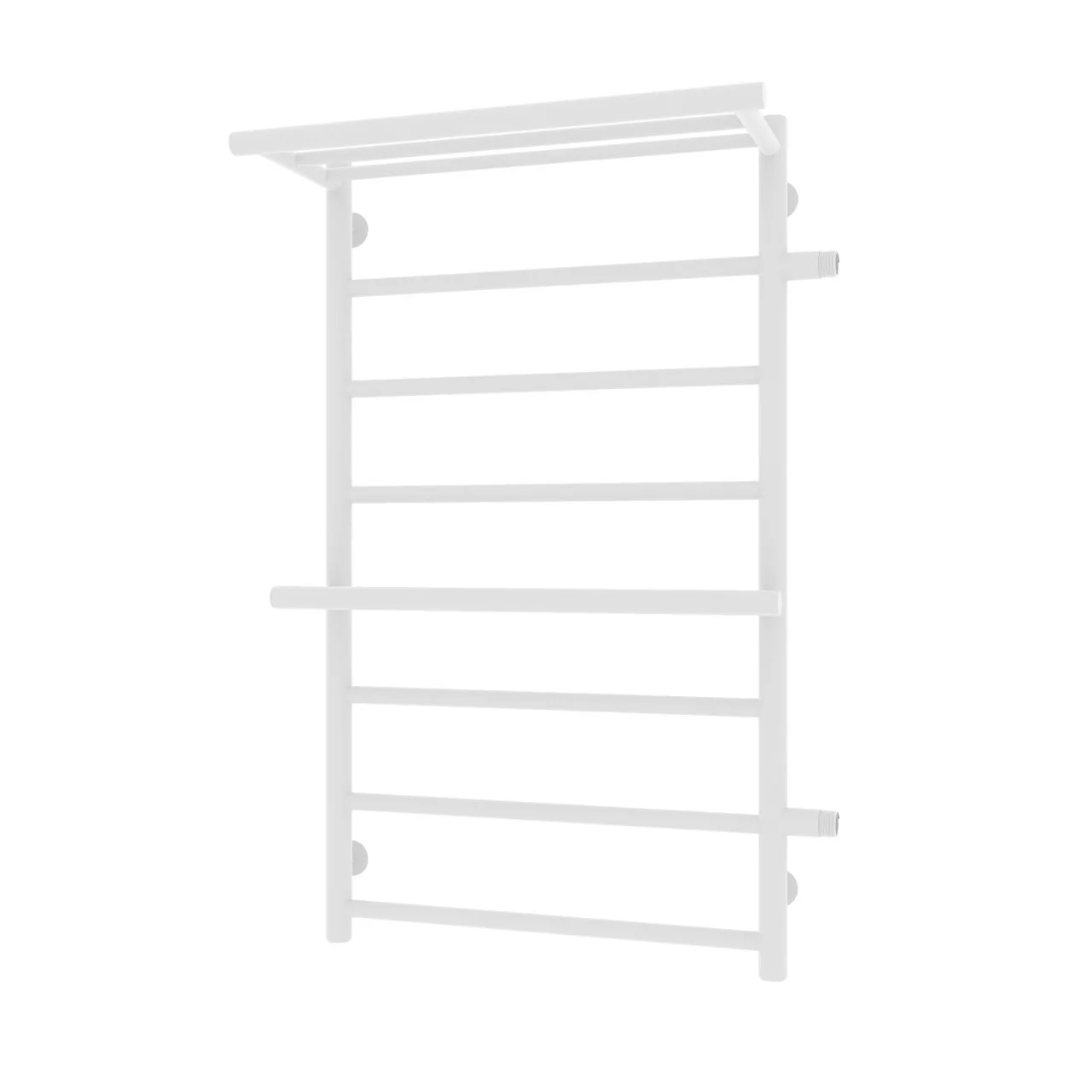 Полотенцесушитель водяной Laris Лавина П9 500х800 R МЦ 500-1, боковой, с полкой, белый матовый