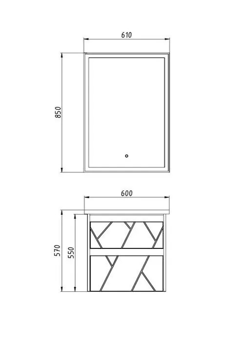 Тумба подвесная Асб-мебель Диана 60 с раковиной Элина 60, белый глянец/светлое дерево от магазина Vanna-Vanna.ru!