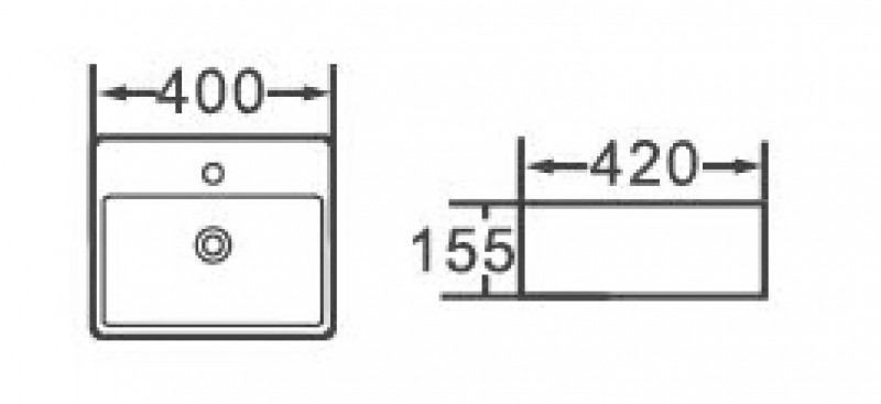 Раковина накладная Esbano CIRCON-46 (matt black) 460x420x155