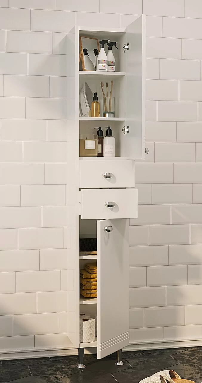 Пенал 1Marka Story 29Н L/R напольный, белый