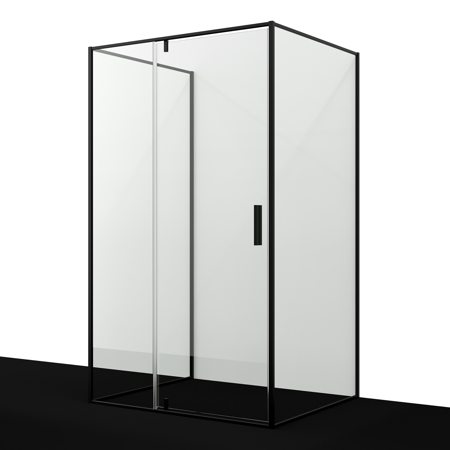 Душевой уголок WasserKraft Elbe 74P26 120х100 прямоугольный, без поддона, прозрачное стекло, черный матовый