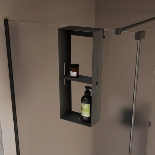 Полка для душевого ограждения Veconi Grange, 508x102x204, чёрный матовый от магазина Vanna-Vanna.ru!