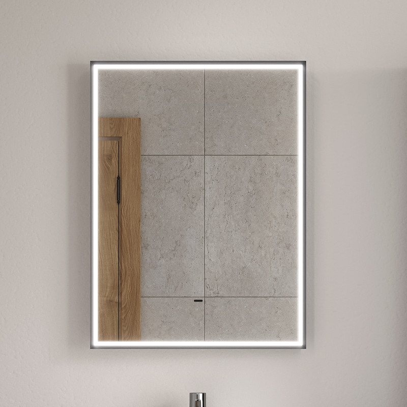 Зеркальный шкаф EQUIL Mirage LED 60 серый муар