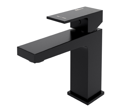 Смеситель для раковины WasserKraft Abens 2003 черный Soft-touch