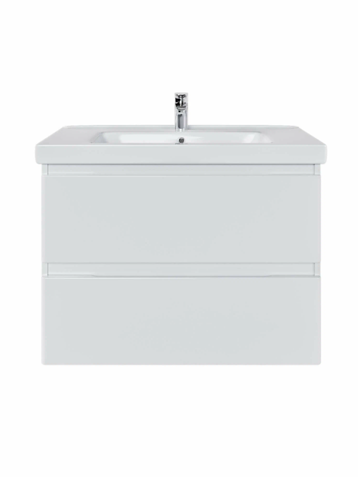 Тумба подвесная SanStar Riana 80 с раковиной Гармония 80 (комплект), белая