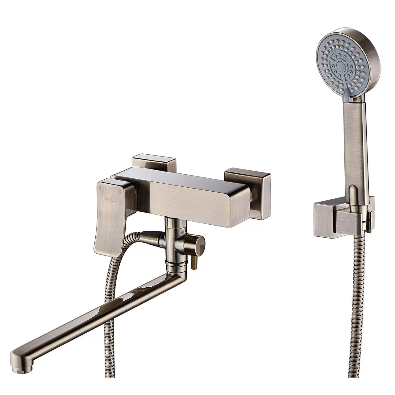 Смеситель для ванны WasserKraft Exter 1602L светлая бронза