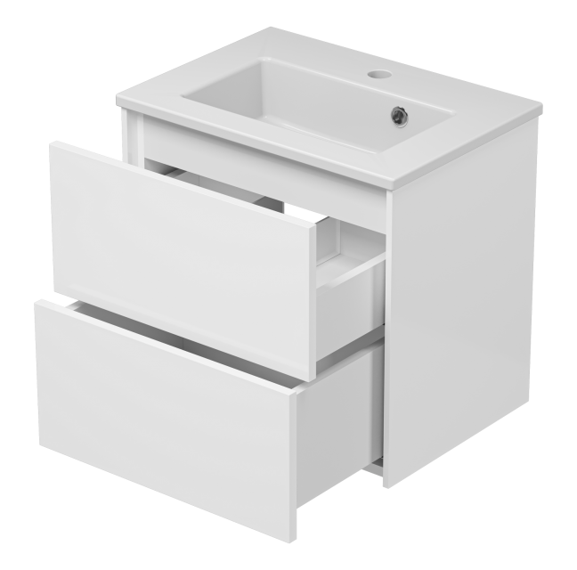 Тумба с раковиной Brevita Toy 50 подвесная, белый