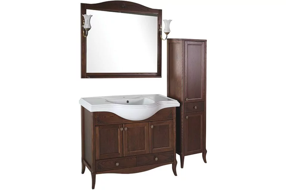 Мебель для ванной Asb-Woodline Салерно 105 комплект, напольный, антикварный орех