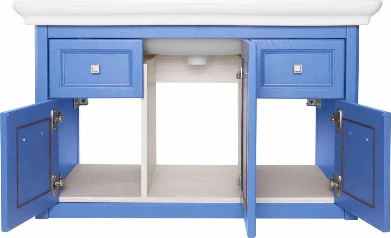 Тумба с раковиной ASB Woodline Толедо 105 подвесная, синий от магазина Vanna-Vanna.ru!