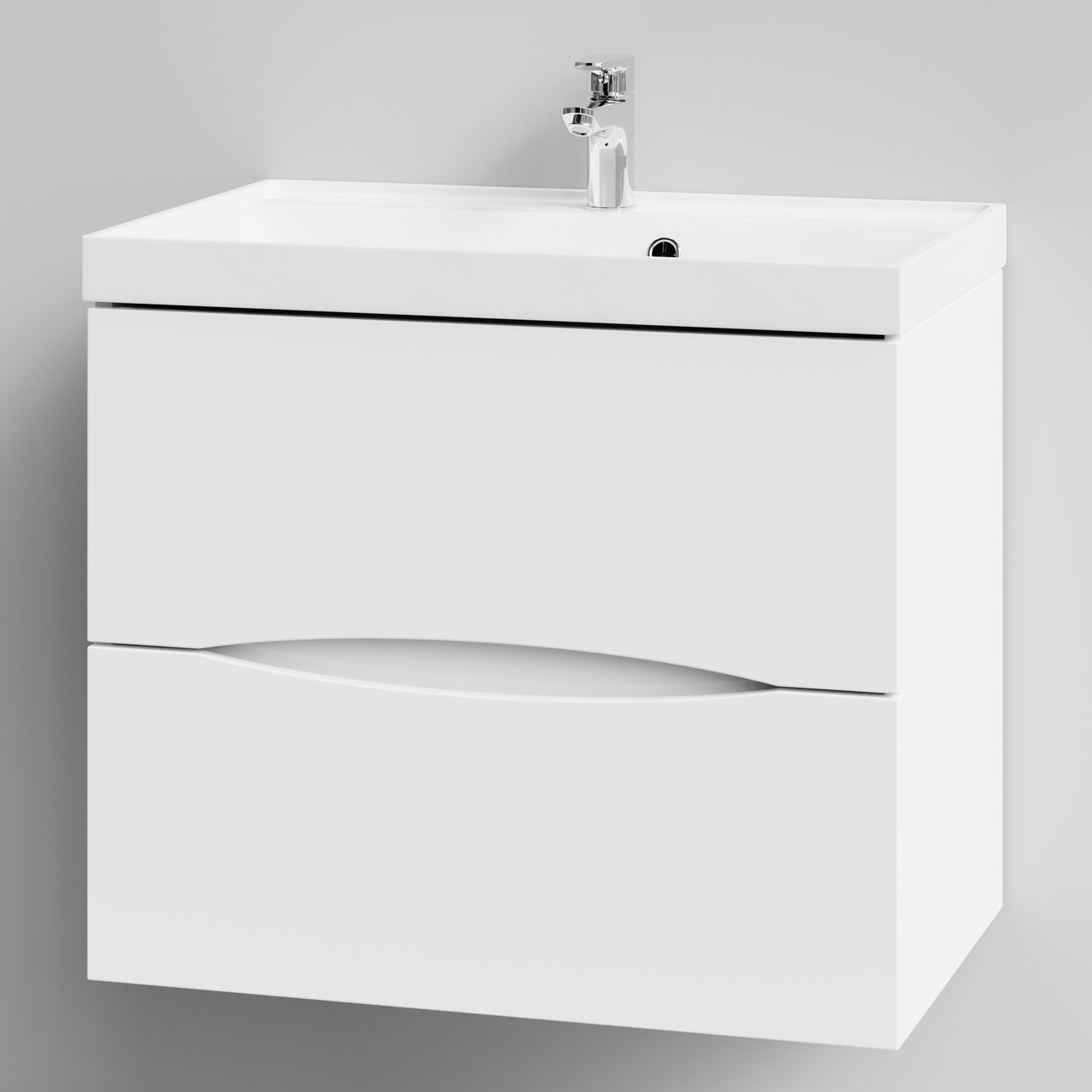 Тумба подвесная Vod-ok Лайт 70 с раковиной Classica 70, белая + 13 цветов