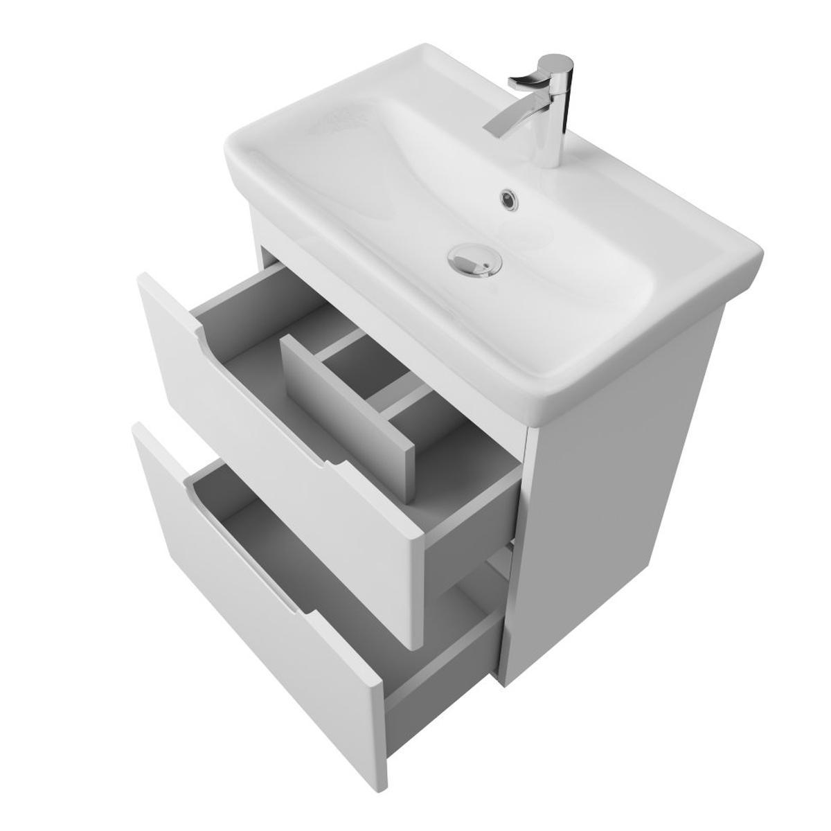 Тумба с раковиной подвесная/напольная Dreja Q Plus 55 см, белый